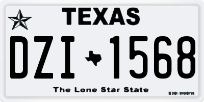TX license plate DZI1568