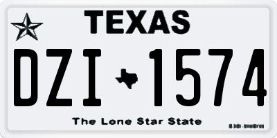 TX license plate DZI1574