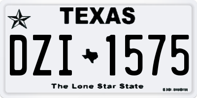 TX license plate DZI1575