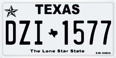 TX license plate DZI1577