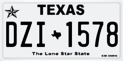 TX license plate DZI1578