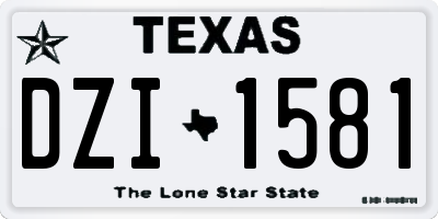 TX license plate DZI1581