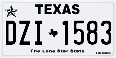 TX license plate DZI1583