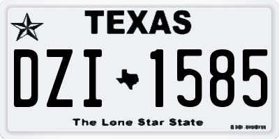 TX license plate DZI1585