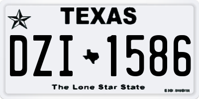 TX license plate DZI1586
