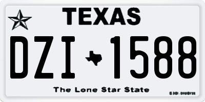 TX license plate DZI1588