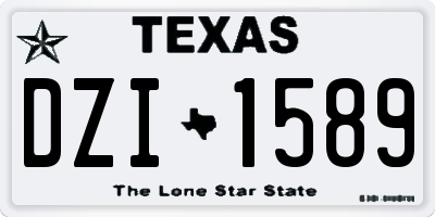 TX license plate DZI1589