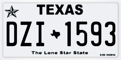TX license plate DZI1593