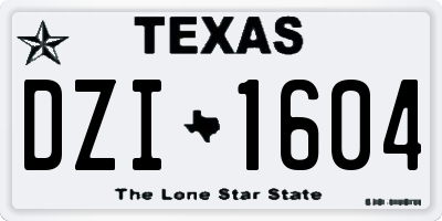 TX license plate DZI1604