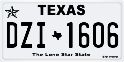 TX license plate DZI1606