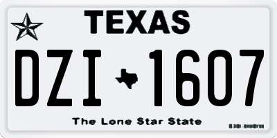 TX license plate DZI1607