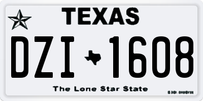 TX license plate DZI1608