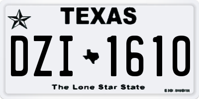 TX license plate DZI1610