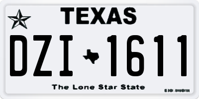 TX license plate DZI1611