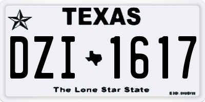 TX license plate DZI1617