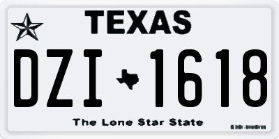 TX license plate DZI1618