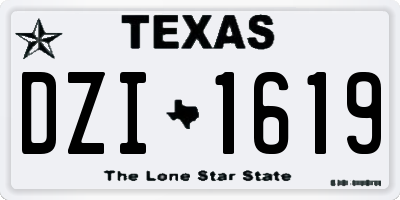TX license plate DZI1619