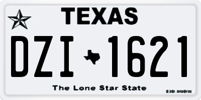 TX license plate DZI1621
