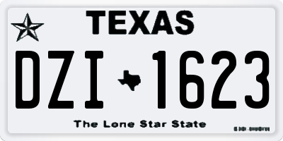 TX license plate DZI1623
