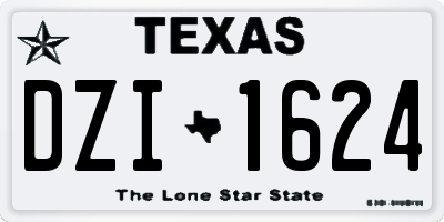 TX license plate DZI1624