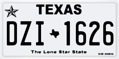 TX license plate DZI1626