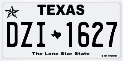 TX license plate DZI1627