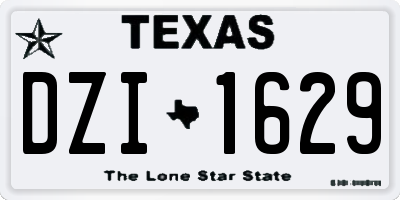 TX license plate DZI1629