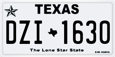 TX license plate DZI1630