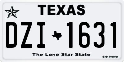 TX license plate DZI1631