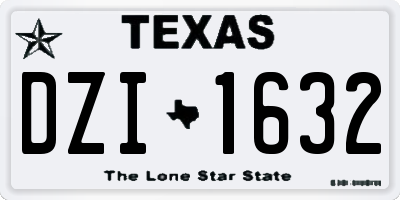 TX license plate DZI1632