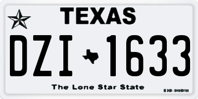 TX license plate DZI1633