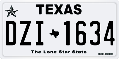 TX license plate DZI1634