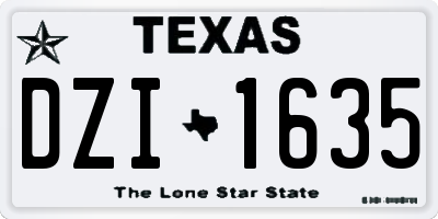 TX license plate DZI1635