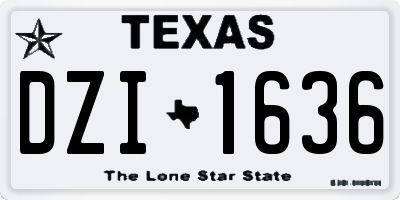 TX license plate DZI1636