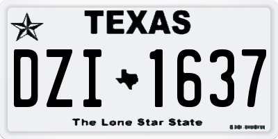 TX license plate DZI1637