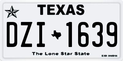 TX license plate DZI1639