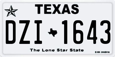 TX license plate DZI1643