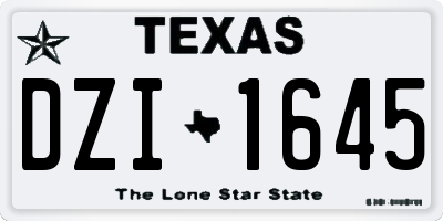 TX license plate DZI1645
