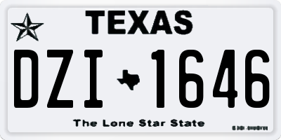 TX license plate DZI1646
