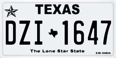 TX license plate DZI1647