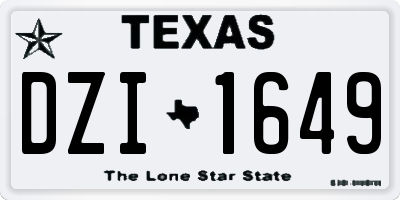TX license plate DZI1649