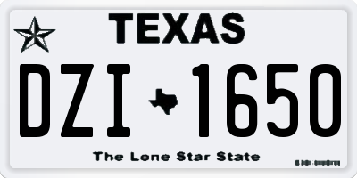 TX license plate DZI1650