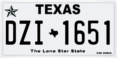 TX license plate DZI1651