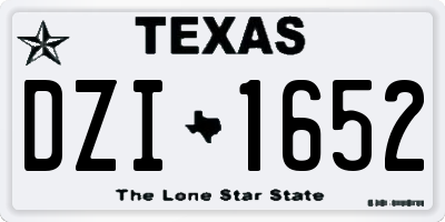 TX license plate DZI1652