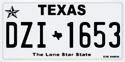 TX license plate DZI1653