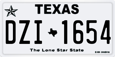 TX license plate DZI1654