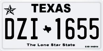 TX license plate DZI1655