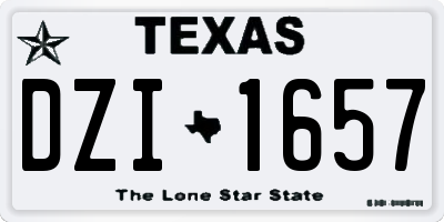 TX license plate DZI1657