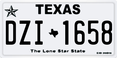 TX license plate DZI1658