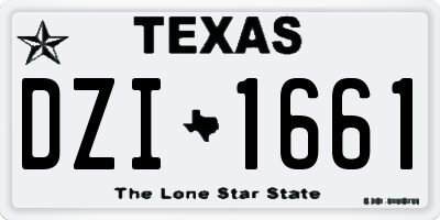 TX license plate DZI1661